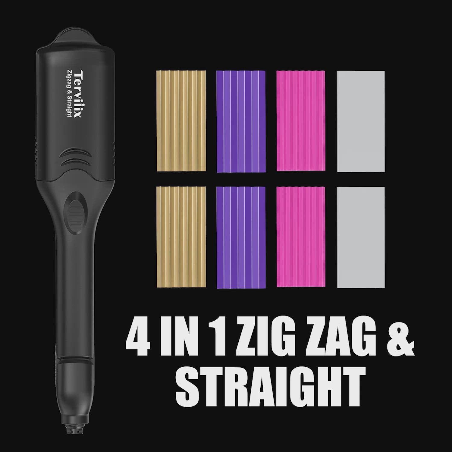 Terviiix ZigZag Straight Crimping Iron with 4 Plates